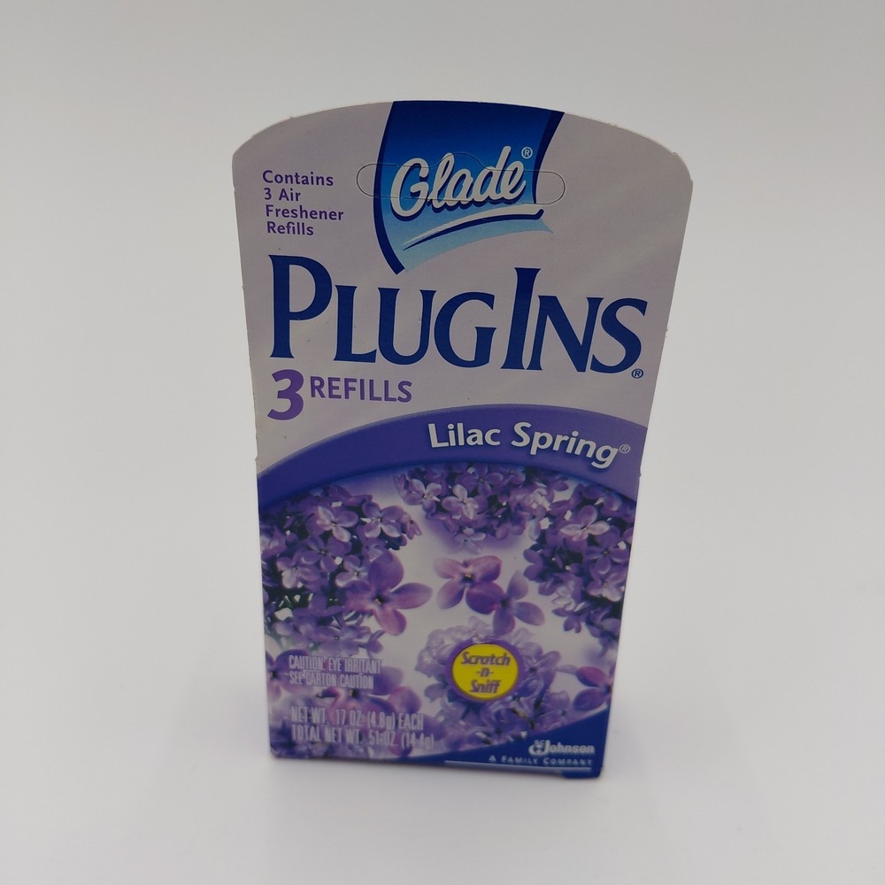 Vtg Glade Air Freshener Plugins Plug Ins 3 Refills Lilac Spring New NOS 2002